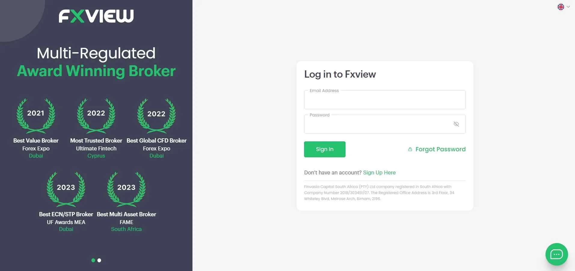 Fxview login page